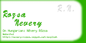 rozsa nevery business card